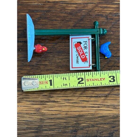 Vintage Dept 56 Real Estate Sign W/ Birds Village Accessory - Picture 6 of 7